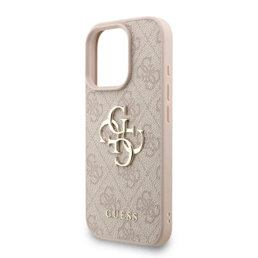  iPhone 16 Pro Pink Guess PU 4G Metal Logo Strap tok - 4
