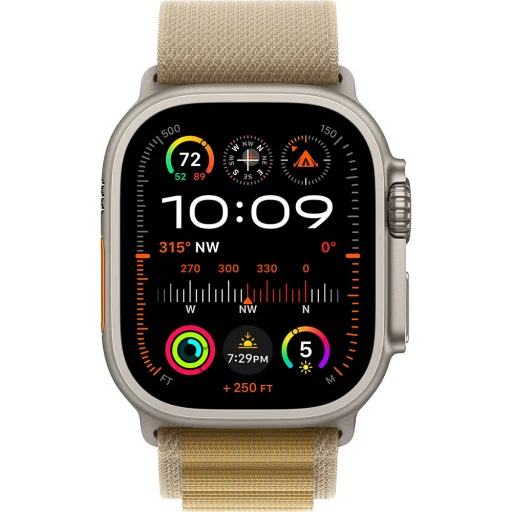 Apple Watch Ultra2 v2 Cellular 49mm Natural Titanium Case with Tan Alpine Loop - Large - 2