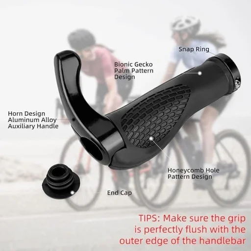 Rockbros BT1007B kerékpár tartó szett kormányvéggel - Fekete - 14