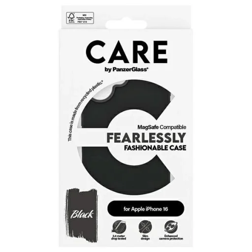 CARE by PanzerGlass Fashion Case iPhone 16 6.1" fekete/fekete MagSafe tok - 4
