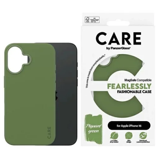  iPhone 16 6.1" Zöld/Zöld CARE by PanzerGlass Fashion Case MagSafe 1385 tok - 1
