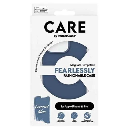 CARE by PanzerGlass Fashion Case iPhone 16 Pro 6.3" kék/kék MagSafe tok - 4