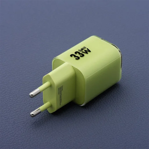 FORCELL F-ENERGY Crystal Color GaN III VT-41 utazó töltő szilikon kábellel 1 x Type C + 1x USB A csatlakozóval, PD QC4.0 33W zöld - 4