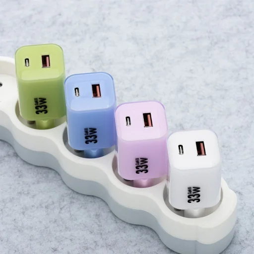 FORCELL F-ENERGY Crystal Color GaN III VT-41 utazótöltő szilikon kábellel 1 x USB-C + 1x USB-A aljzatokkal, PD QC4.0 33W lila - 10