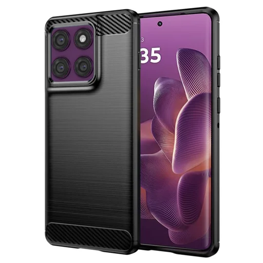  Techsuit - Karbonszilikon - Motorola Edge 60 Pro - Fekete tok - 1