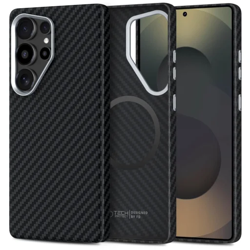 Tech-protect Ion Carbon Magsafe Samsung Galaxy S25 Ultra fekete/ezüst tok - 1