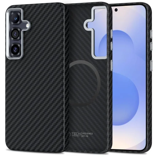 Tech-protect Ion Carbon Magsafe Galaxy S25 fekete/ezüst tok - 1