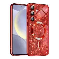Techsuit - Luxusný Lesklý Magsafe - Samsung Galaxy S24 Plus - Červené puzdro