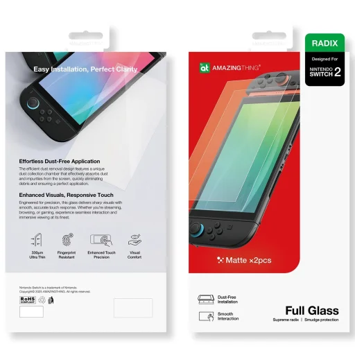 AmazingThing Radix Matt Üveg Nintendo Switch 2-hoz (2 db.) üvegfólia - 4