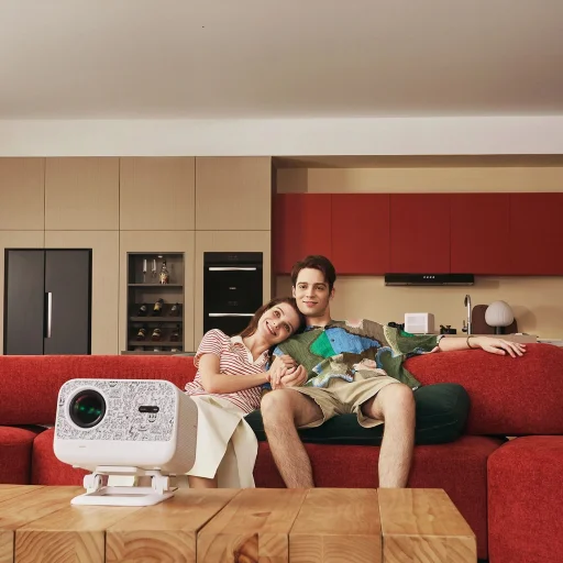 Yaber L2 Plus LCD FullHD 1080p Multimédiás Projektor JBL Hangszórókkal - Bézs - 12