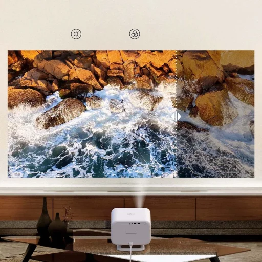 Yaber L2 Plus LCD FullHD 1080p Multimédiás Projektor JBL Hangszórókkal - Bézs - 15