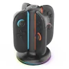 iPega SW2052 Töltőállomás RGB világítással JoyCon Kontrollerekhez Nintendo Switch 2 fekete thumbnail