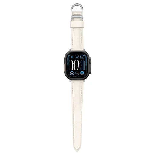 AmazingThing Class Band bőrszíj Apple Watch 45 / 46 / 49 mm - Világos Bézs - 2