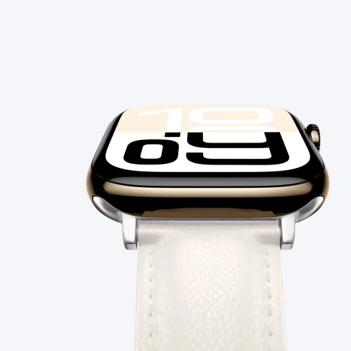 AmazingThing Class Band bőrszíj Apple Watch 45 / 46 / 49 mm - Világos Bézs - 5