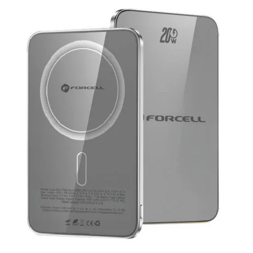 FORCELL F-ENERGY F5K8 Super Slim powerbank compatible with MagSafe PD3.0 QC4.0 15W 5000 mAh grey - 14