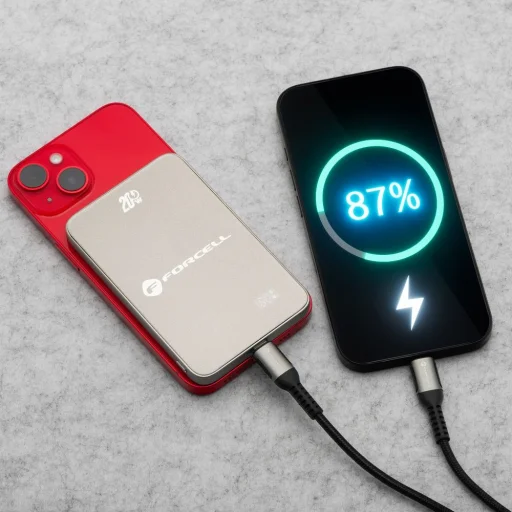 FORCELL F-ENERGY F5K8 Super Slim powerbank kompatibilis MagSafe PD3.0 QC4.0 15W 5000 mAh titán desszert - 10