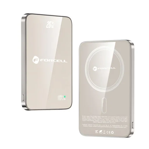 FORCELL F-ENERGY F5K8 Super Slim powerbanka kompatibilná s MagSafe PD3.0 QC4.0 15W 5000 mAh titánový dezert - 10