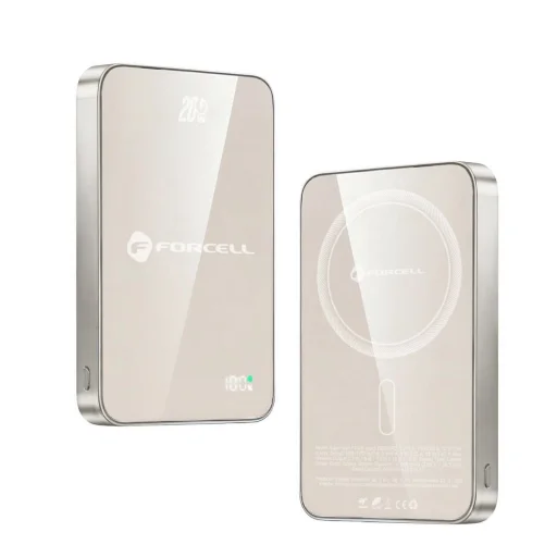 FORCELL F-ENERGY F10K8 Super tenká powerbanka kompatibilná s MagSafe PD3.0 QC4.0 15W 10000 mAh púštny titán - 11