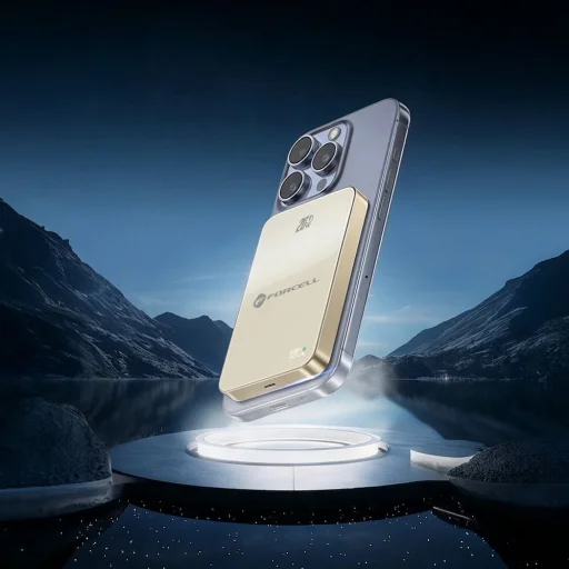 FORCELL F-ENERGY F10K8 Super tenká powerbanka kompatibilná s MagSafe PD3.0 QC4.0 15W 10000 mAh púštny titán - 15