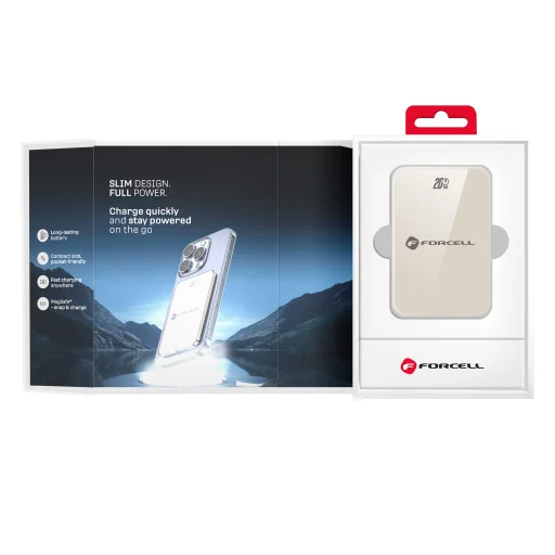 FORCELL F-ENERGY F10K8 Szuper Vékony powerbank kompatibilis MagSafe PD3.0 QC4.0 15W 10000 mAh titán desszert - 9