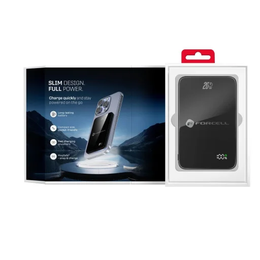 FORCELL F-ENERGY F5K8 Super tenká powerbanka MagSafe kompatibilná PD3.0 QC4.0 15W 5000 mAh čierna - 19