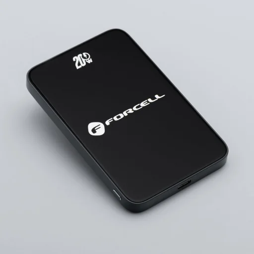 FORCELL F-ENERGY F5K8 Szuper Vékony powerbank MagSafe-kompatibilis PD3.0 QC4.0 15W 5000 mAh fekete - 2