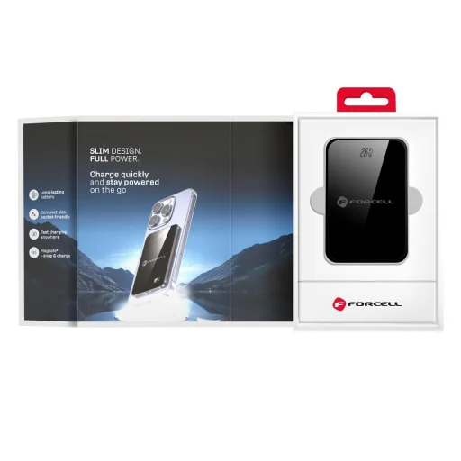 FORCELL F-ENERGY F5K8 Szuper Vékony powerbank MagSafe-kompatibilis PD3.0 QC4.0 15W 5000 mAh fekete - 10
