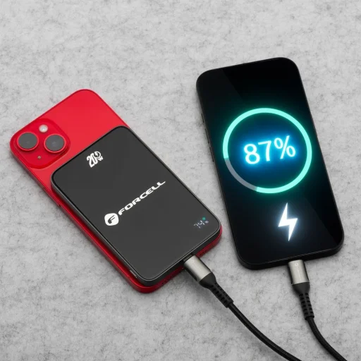 FORCELL F-ENERGY F5K8 Szuper Vékony powerbank MagSafe-kompatibilis PD3.0 QC4.0 15W 5000 mAh fekete - 11