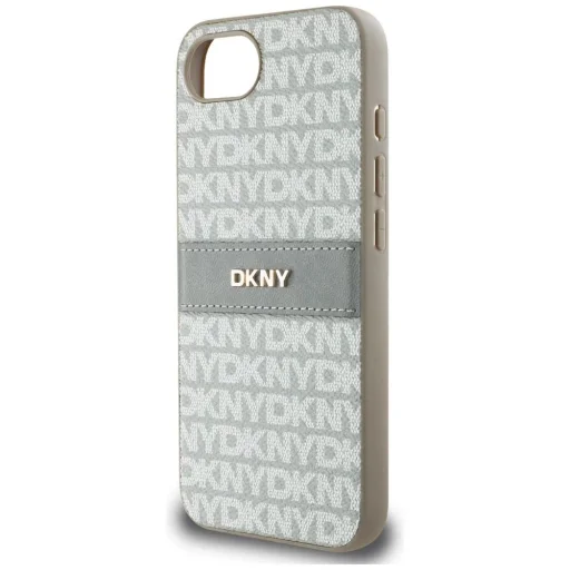  iPhone 16e DKNY Repeat Texture Minta tónusos csíkkal tok - Bézs - 6