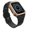 Protect Strap Band csuklópánt és tok Apple Watch 9 / 8 / 7 / 6 / 5 / 4 / 3 / 2 / SE / SE2 (41 / 40 / 38mm) tok Páncélozott borítás karórához Fekete / Rose Gold tok thumbnail
