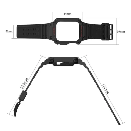 Protect Strap szíj tok Apple Watch 9 / 8 / 7 / 6 / 5 / 4 / 3 / 2 / SE / SE2 (41 / 40 / 38mm) páncélozott tok zöld - 5