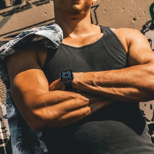 Protect Strap szíj tok Apple Watch 9 / 8 / 7 / 6 / 5 / 4 / 3 / 2 / SE / SE2 (41 / 40 / 38mm) páncélozott tok zöld - 9