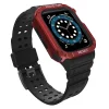 Protect Strap Band Apple Watch 9 / 8 / 7 / 6 / 5 / 4 / 3 / 2 / SE / SE2 (41 / 40 / 38mm) páncélos tok órához fekete/piros tok