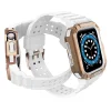 Protect Strap Band karpánt tok Apple Watch 9 / 8 / 7 / 6 / 5 / 4 / 3 / 2 / SE / SE2 (41 / 40 / 38mm) páncélozott tok fehér / rózsa arany - 3