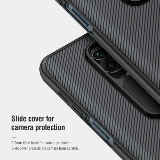 Nillkin CamShield kemény tok Xiaomi Redmi Note 9 Pro/9S/9 Pro Max fekete tok - 5