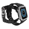 Protect Strap Band pánt és tok Apple Watch 9 / 8 / 7 / 6 / 5 / 4 / 3 / 2 / SE / SE2 (41 / 40 / 38mm) óratok páncélozott borítás fekete / ezüst thumbnail