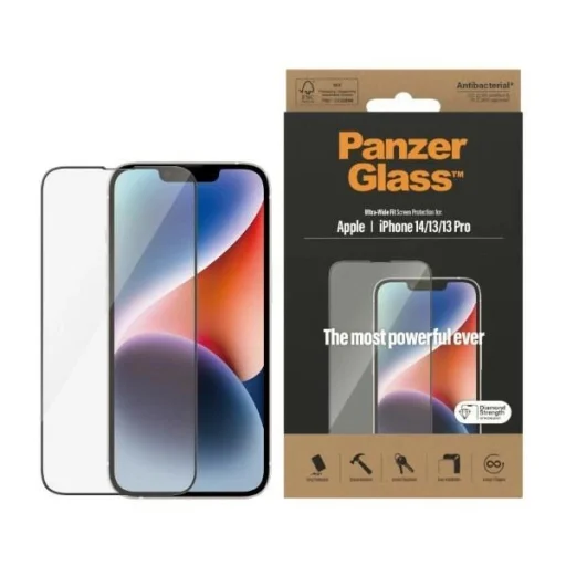  iPhone 14/13 Pro/13 PanzerGlass Ultra-Wide Fit Antibakteriális Üvegfólia - 1