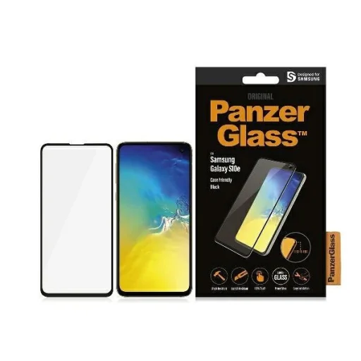 PanzerGlass E2E Super+ edzett üveg Samsung Galaxy S10e - fekete kerettel üvegfólia - 1