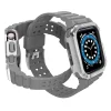 Protect Strap Band tok + szíj Apple Watch 9 / 8 / 7 / 6 / 5 / 4 / 3 / 2 / SE / SE2 (41 / 40 / 38mm) Páncélozott fedél óraszürke / ezüst thumbnail