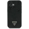  iPhone 16 Fekete Guess Grained Hot Stamp Peony Triangle Logo MagSafe tok thumbnail