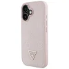  iPhone 16 Pink Guess Grained Hot Stamp Peony Triangle Logo MagSafe tok thumbnail