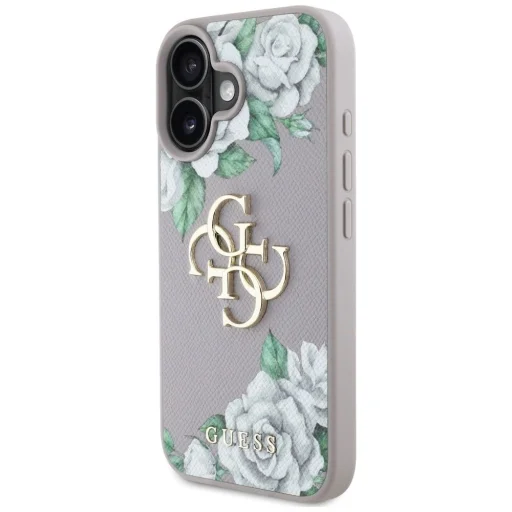  iPhone 16 Lila Guess Grained Roses Big 4G Logo tok - 2