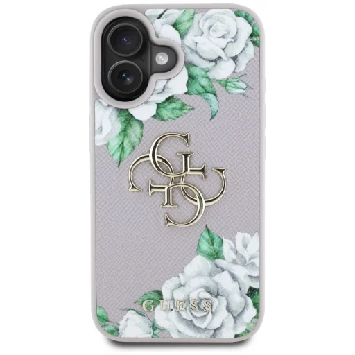  iPhone 16 Lila Guess Grained Roses Big 4G Logo tok - 3