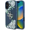 iPhone 16 Kék Guess Grained Roses Big 4G logós tok