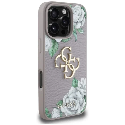  iPhone 16 Pro Max Lila Guess Grained Roses Big 4G Logo Tok - 4
