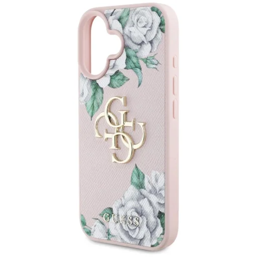  iPhone 16 rózsaszín Guess Grained Roses Big 4G logo tok - 6