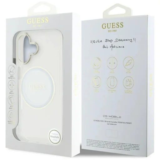  iPhone 16 Guess IML Metal Colored Circle Classic Logo MagSafe tok - fehér - 8