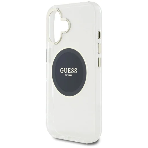 iPhone 16 fekete Guess IML Metal Colored Circle Classic Logo MagSafe tok - 6