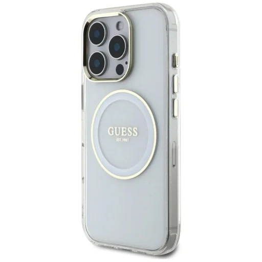  iPhone 16 Pro fehér Guess IML Metal Colored Circle Classic Logo MagSafe tok - 2