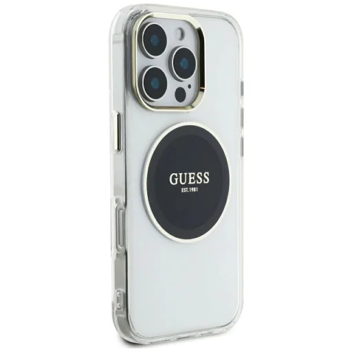 iPhone 16 Pro Max Fekete Guess IML Metal Colored Circle Classic Logo MagSafe tok - 4